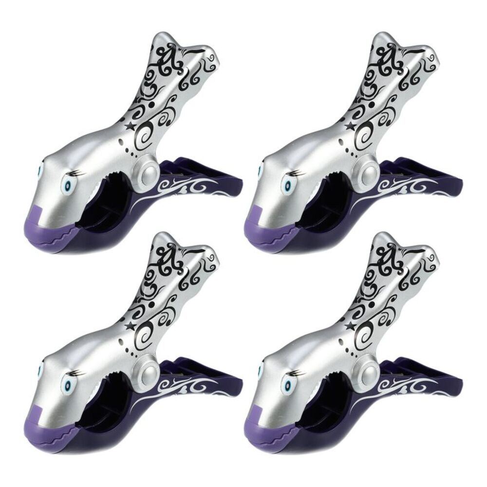 4 Pcs Conch ABS Metal Clothespins for Clothes Craft Pictures Party Silver